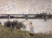 Claude Monet Byt the Bridge at Argenteuil Spain oil painting artist